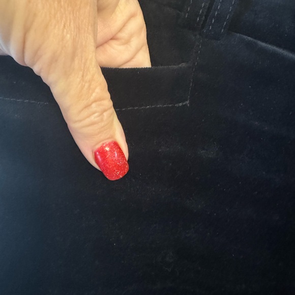 GORGEOUS  #FALL2025  BANANA REPUBLIC   BLACK VELVET TROUSER/PANTS  SIZE: 0  #W - Picture 6 of 11